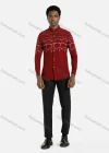 Wholesale Men's Casual Long Sleeve Abstract Print Button Down Shirt - Liuhuamall