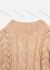 Wholesale Women's Winter Plain Crew Neck Cable Knit Long Sleeve Comfy Sweater - Liuhuamall