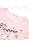 Wholesale Girls Casual Round Neck Letter Print Lace Trim Sequin Short Sleeve Tee - Liuhuamall