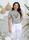 Wholesale Women's Casual Floral Print Crew Neck Short Sleeve T-Shirt - Liuhuamall