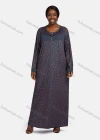 Wholesale Women's Vintage Crew Neck Long Sleeve Splicing Allover Print Button Front Maxi Lounge Nightgown - Liuhuamall