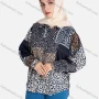 Wholesale Women's Patchwork Leopard Print Loose Fit Button Down Casual Shirt Without Hijab preview
