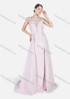 Wholesale Women's Elegant Semi-sheer Deep V Rhinestone Glitter Floor Length Evening Dress - Liuhuamall