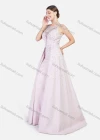 Wholesale Women's Elegant Semi-sheer Deep V Rhinestone Glitter Floor Length Evening Dress - Liuhuamall