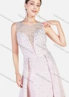 Wholesale Women's Elegant Semi-sheer Deep V Rhinestone Glitter Floor Length Evening Dress - Liuhuamall