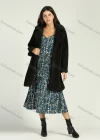 Wholesale Women's Waterfall Collar Button Front Long Fuzzy Teddy Coat - Liuhuamall