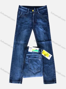 Wholesale Boys Distressed Button Pockets Labelled Frayed Embroidered Letter Plain Casual Jean, LIUHUA CLOTHING WHOLESALE