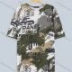 Wholesale Men's Plus Size Casual Round-neck Short Sleeve Letter Camouflage Graffiti Graphic Tee Army Green Clothing Wholesale Market Liuhua