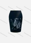 Wholesale Women's Casual High Waist Glitter Letter Leaf Patterns Pencil Skirts - Liuhuamall