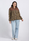 Wholesale Women's Drop Shoulder Splicing Stand Collar Zipper Leopard Teddy Coat - Liuhuamall