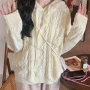 Wholesale Women's Casual Plain Long Sleeve Cable Knit Hoodies 8120# preview