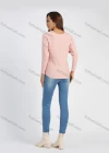 Wholesale Women's Round Neck Long Sleeve Flocking Heart Rhinestone Pullover Knit Top - Liuhuamall