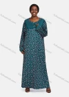 Wholesale Women's Vintage Long Sleeve Drop Shoulder Allover Print Lace Trim Pleated Button Front Maxi Nightgown 1478-237910# - Liuhuamall