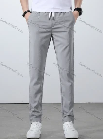 Wholesale Men's Casual Drawstring Plain Straight Leg Pants With Pockets, LIUHUA CLOTHING WHOLESALE