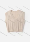 Wholesale Women's Casual V Neck Sleeveless Cable Knit Sweater Vest - Liuhuamall