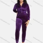 Wholesale Women's Casual Long Sleeve Back Graffiti Print Suede Zipper Crop Jacket & Sweatpants Sets preview