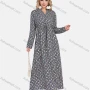 Wholesale Women's Ditsy Floral Print V Neck Long Sleeve High Waist Maxi Dress preview
