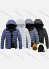 Wholesale Men's Casual Hooded Long Sleeve Zipper Plain Puffer Jacket - Liuhuamall