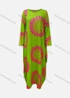 Wholesale Women's African Crew Neck Long Sleeve Floral Curved Hem Loose Fit Dress 8824# - Liuhuamall