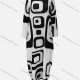 Wholesale Women's African Crew Neck Geometric Print Curved Hem Loose Fit Dress 8823# Black Clothing Wholesale Market Liuhua