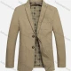 Men's Business 100% Cotton Plain Single Breasted Patch Pockets Blazer BB5618# Dark Khaki Clothing Wholesale Market Liuhua