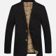 Men's Business 100% Cotton Plain Single Breasted Patch Pockets Blazer BB5618# Black Clothing Wholesale Market -LIUHUA