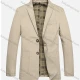 Men's Business 100% Cotton Plain Single Breasted Patch Pockets Blazer BB5618# Light Khaki Clothing Wholesale Market Liuhua