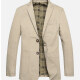 Men's Business 100% Cotton Plain Single Breasted Patch Pockets Blazer BB5618# Light Khaki Clothing Wholesale Market -LIUHUA