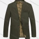 Men's Business 100% Cotton Plain Single Breasted Patch Pockets Blazer BB5618# Army Green Clothing Wholesale Market Liuhua