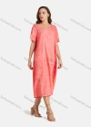 Wholesale Woman's Casual Round Neck Short Sleeve Plain Midi Tee Dress - Liuhuamall
