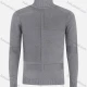 Wholesale Men's Casual Long Sleeve Texture Knit High Neck Plain Sweater Dark Gray Clothing Wholesale Market Liuhua