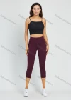 Wholesale Women's High Waist Yoga Pants With Pockets Tummy Control Mesh Splicing Plain Workout Running Yoga Legging - Liuhuamall