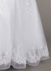 Wholesale Women's Glamorous Appliques Embroidery Sheer Mesh Bateau Neck Beaded Corset Bodice Classic Tulle Wedding Dress - Liuhuamall