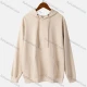 Wholesale Women's Basics Long Sleeve Plain Drawstring Casual Hoodie Sweatshirt With Kangaroo Pocket 0005# Khaki Clothing Wholesale Market Liuhua