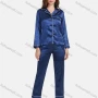Wholesale Women's Comfy Ice Silk 2 Piece Satin Sleepwear Long Sleeve Pajamas Set L082903# preview