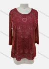 Wholesale Women's Elegant Plain Floral Sequin Embroidery Round Neck Sheer Half Sleeve Blouse - Liuhuamall