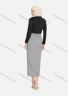Wholesale Women's Casual Ruched Elastic Waist Drawstring Plain High Low Hem Midi Skirt 1428# - Liuhuamall