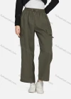 Wholesale Women's Casual Drawstring Elastic Waist Plain Flap Pockets Cargo Pants 1429# - Liuhuamall