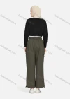 Wholesale Women's Casual Drawstring Elastic Waist Plain Flap Pockets Cargo Pants 1429# - Liuhuamall