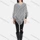 Wholesale Women's V Neck Knitted Hollow Out Fringe Trim Scarf Hem Cape 501# Clothing Wholesale Market Liuhua
