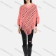 Wholesale Women's V Neck Knitted Hollow Out Fringe Trim Scarf Hem Cape 520# Clothing Wholesale Market Liuhua