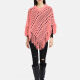 Women's V Neck Knitted Hollow Out Fringe Trim Scarf Hem Cape 520# Clothing Wholesale Market -LIUHUA
