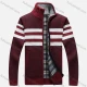 Wholesale Men's Casual Long Sleeve Full Zip Colorblock Chunky Knit Jackets Red Clothing Wholesale Market Liuhua