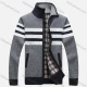 Wholesale Men's Casual Long Sleeve Full Zip Colorblock Chunky Knit Jackets Light Gray Clothing Wholesale Market Liuhua