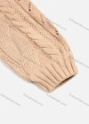 Wholesale Women's Winter Plain Crew Neck Cable Knit Long Sleeve Comfy Sweater - Liuhuamall