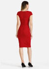 Wholesale Women's Plain V-Neck Cap Sleeve Pearl Decor Bodycon Knee Length Dress - Liuhuamall