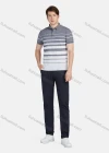 Wholesale Men's Casual 100% Cotton Striped Colorblock Short Sleeve Polo Shirts 22008# - Liuhuamall
