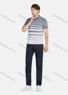 Wholesale Men's Casual 100% Cotton Striped Colorblock Short Sleeve Polo Shirts 22008# - Liuhuamall