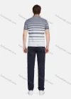 Wholesale Men's Casual 100% Cotton Striped Colorblock Short Sleeve Polo Shirts 22008# - Liuhuamall
