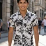 Wholesale 2026 New Men's Slim Fit Short Sleeve Shirt - Wholesale In Stock Traditional Chinese Ink Wash Landscape Temple Print Casu preview